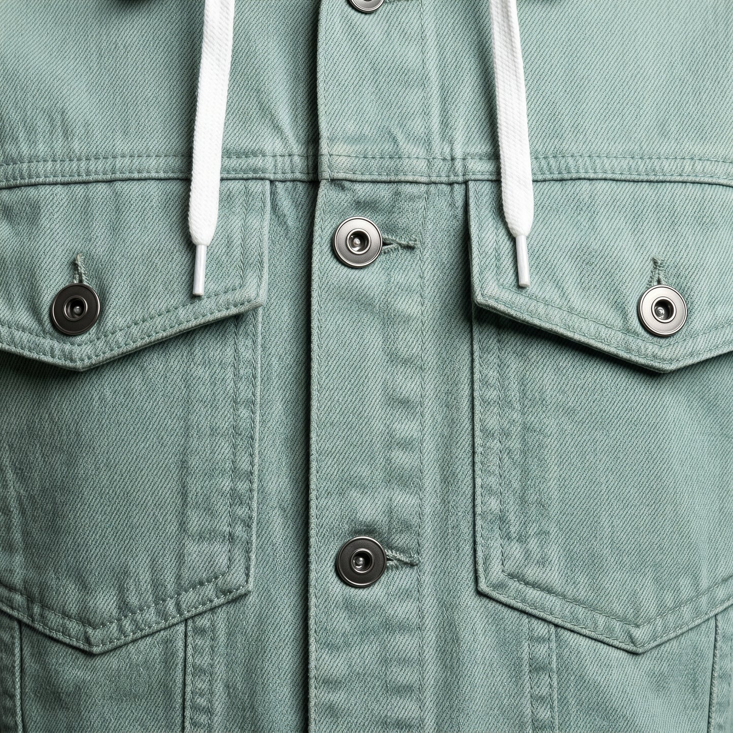 Spunk Classic Washed Denim Hoodie - Aqua Green