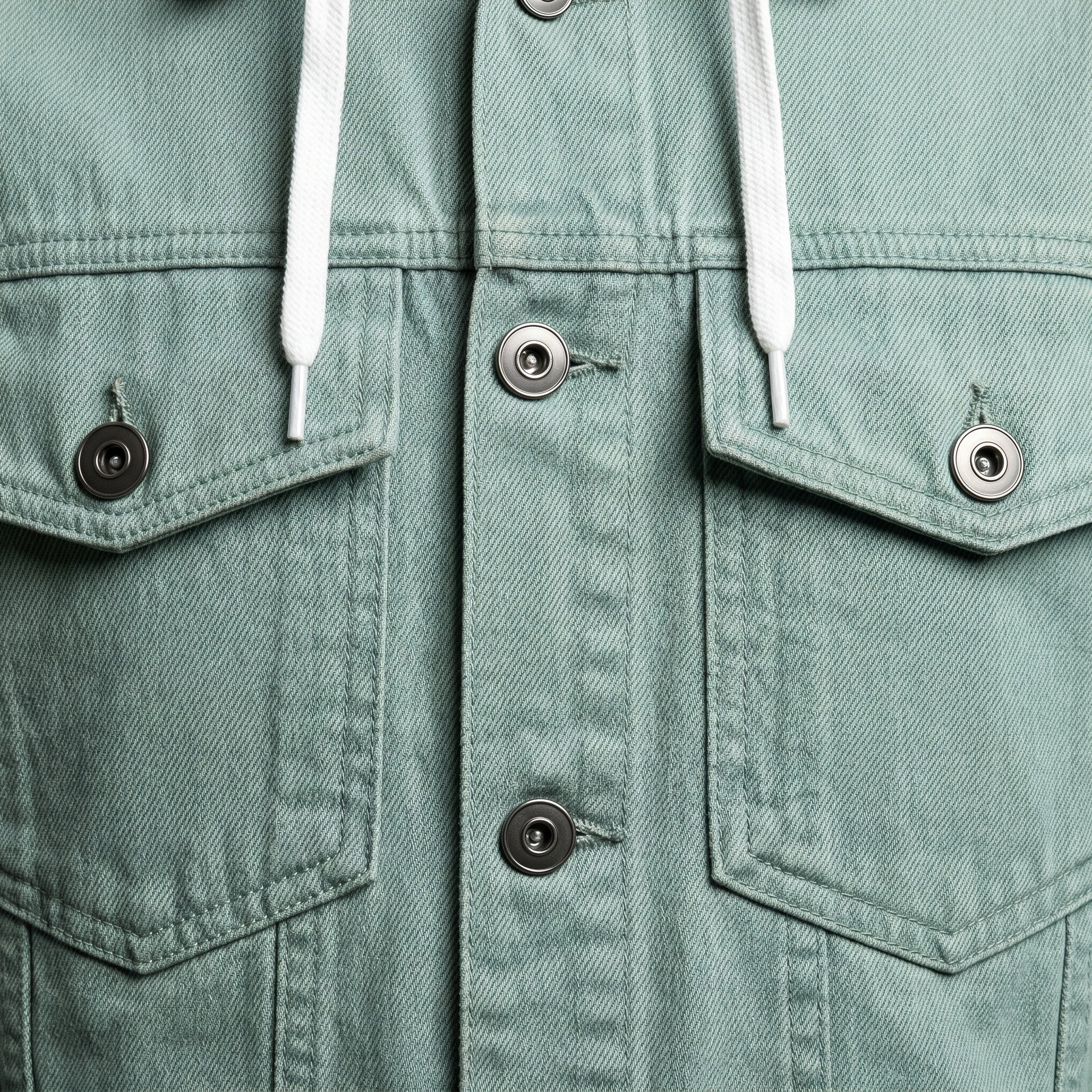Spunk Classic Washed Denim Hoodie - Aqua Green