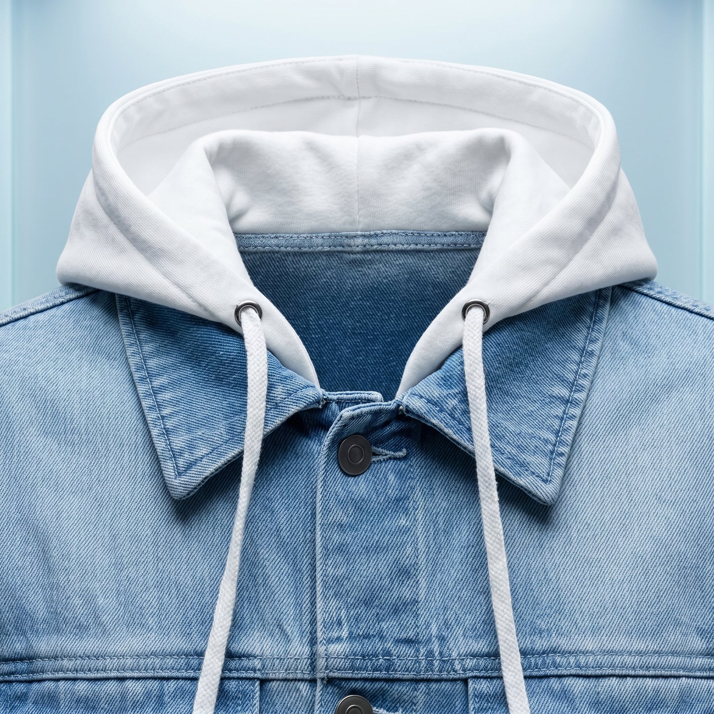 Spunk Classic Washed Denim Hoodie - Light Blue