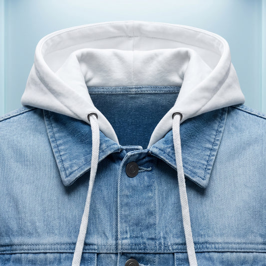 Spunk Classic Washed Denim Hoodie - Light Blue