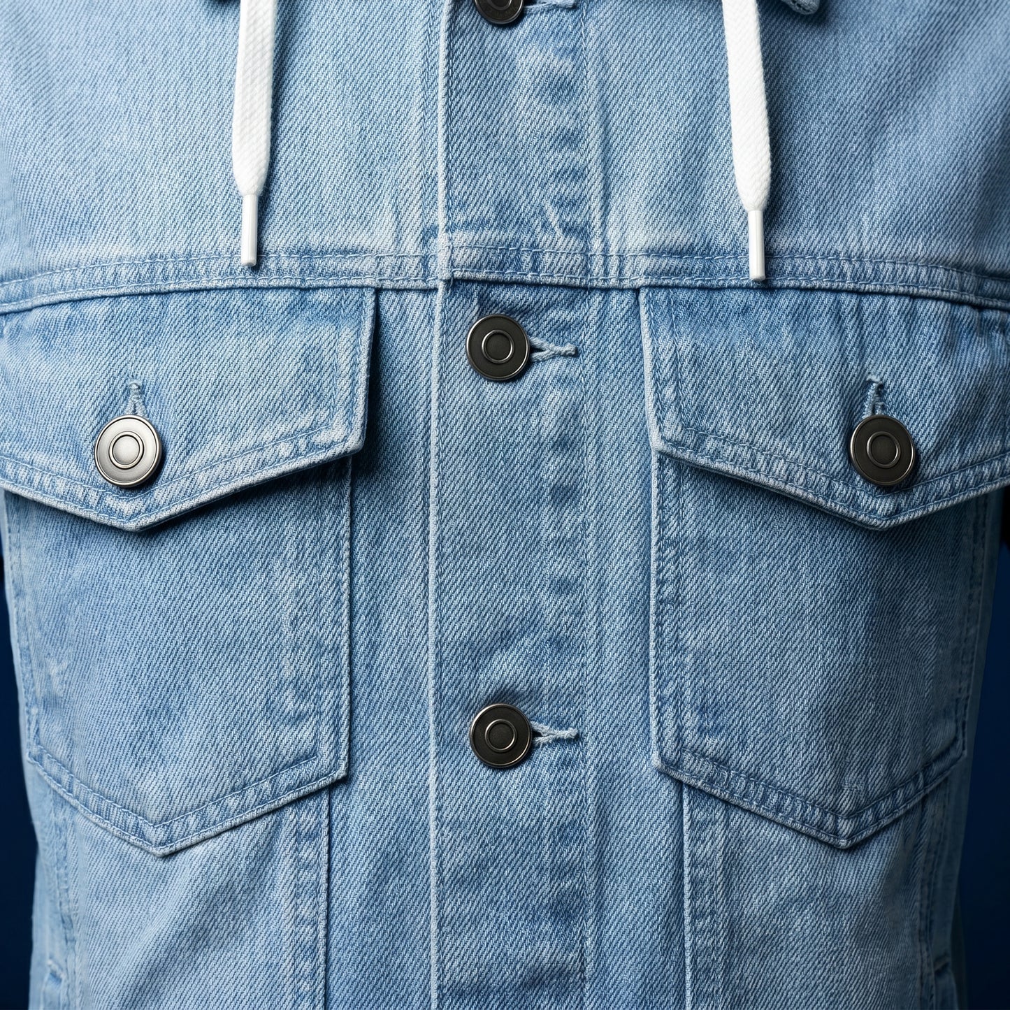 Spunk Classic Washed Denim Hoodie - Light Blue