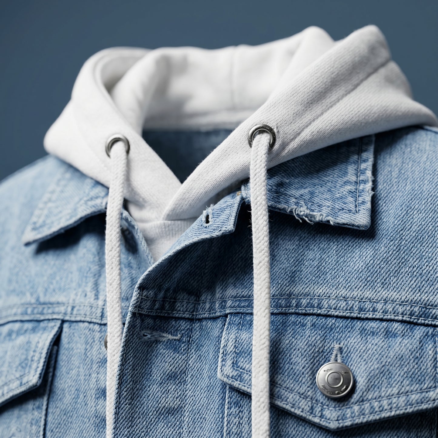 Spunk Classic Washed Denim Hoodie - Light Blue