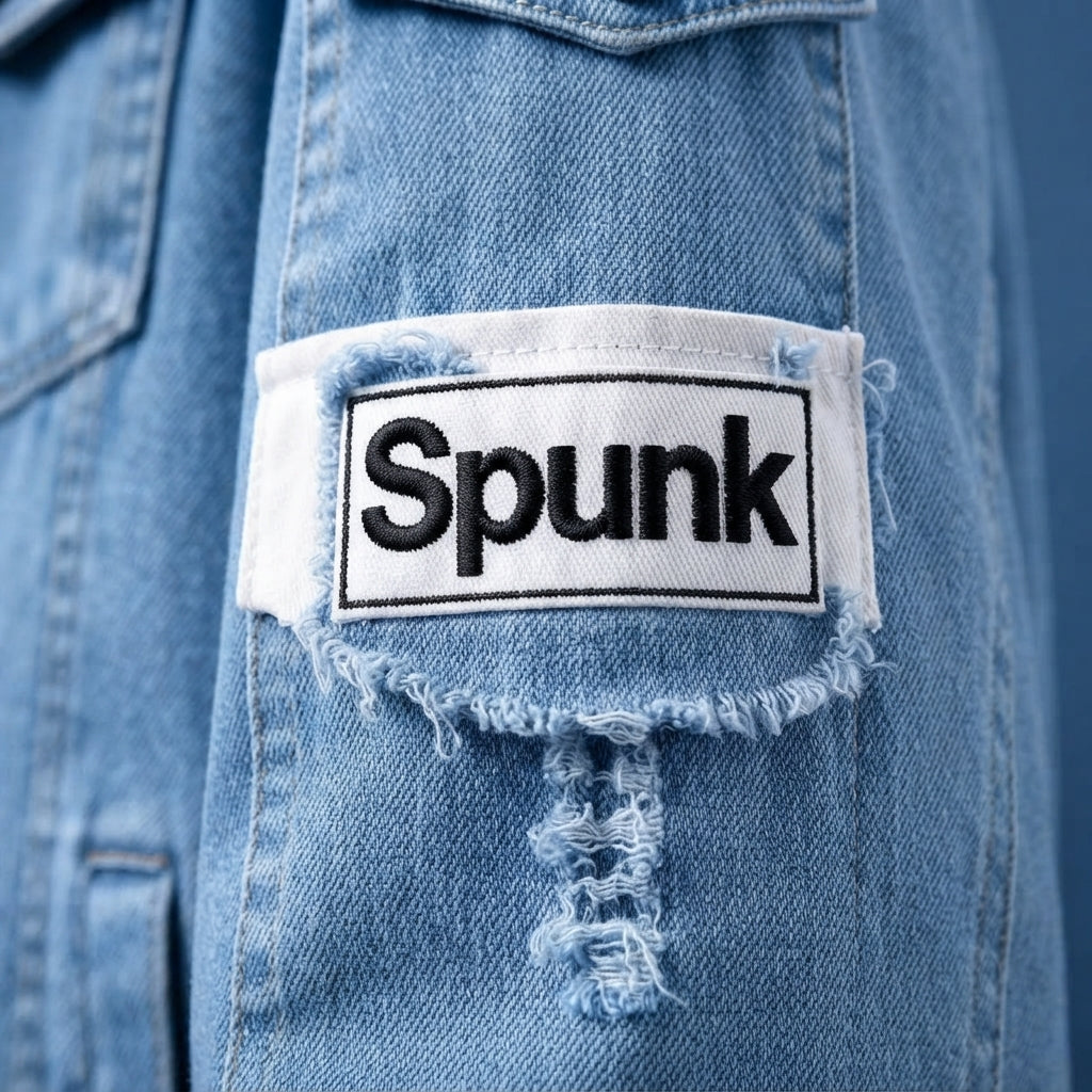 Spunk Classic Washed Denim Hoodie — Light Blue