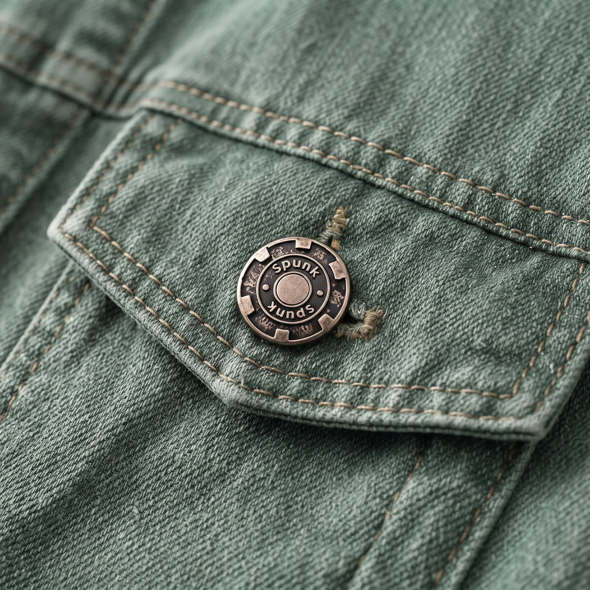 Spunk Classic Washed Denim Hoodie — Aqua Green