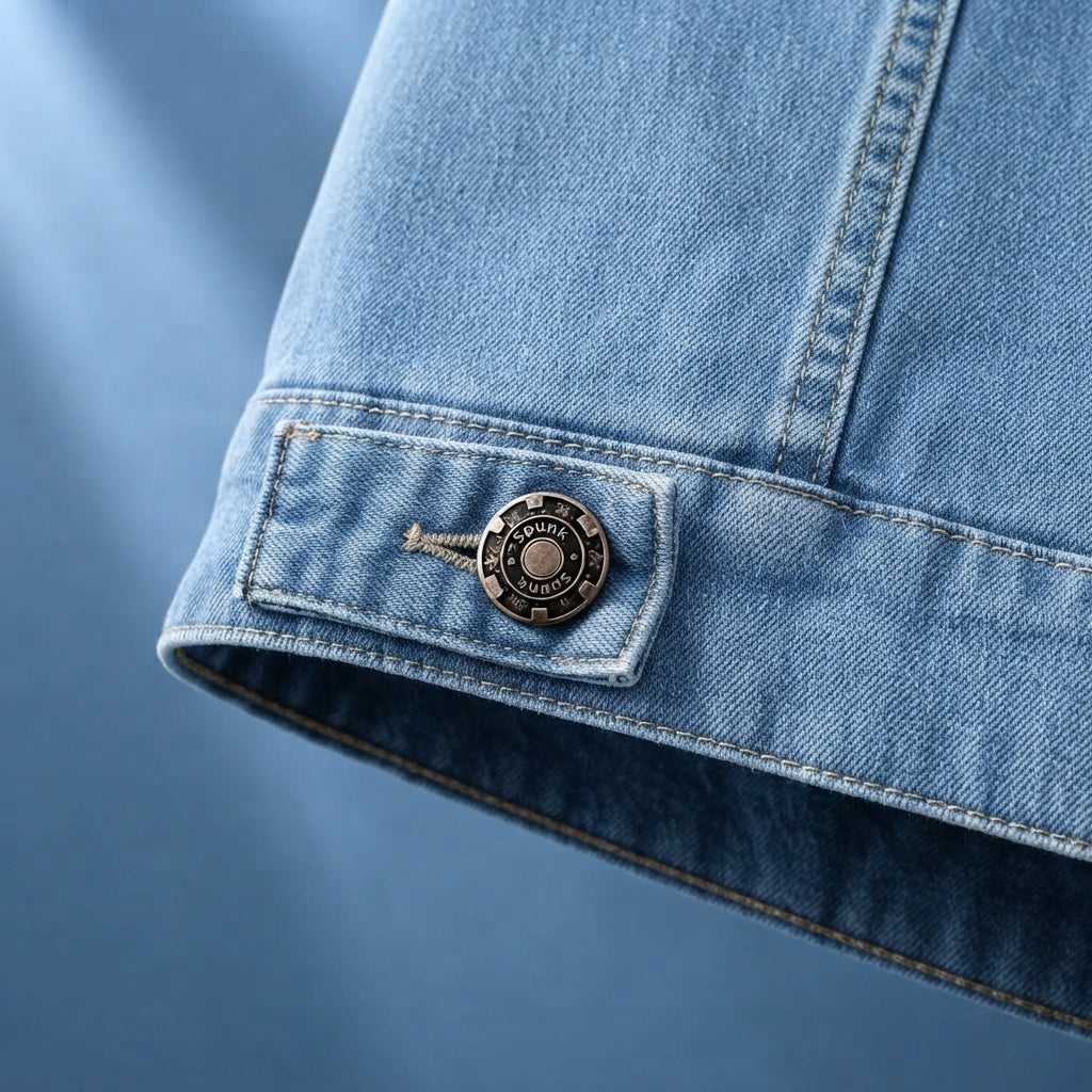 Spunk Classic Washed Denim Hoodie — Light Blue