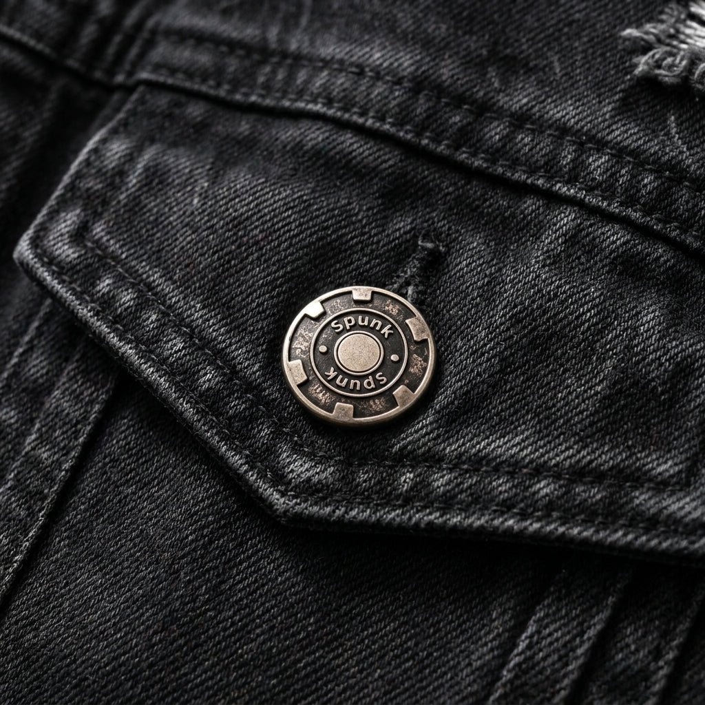 Spunk Classic Washed Denim Hoodie — Charcoal Black